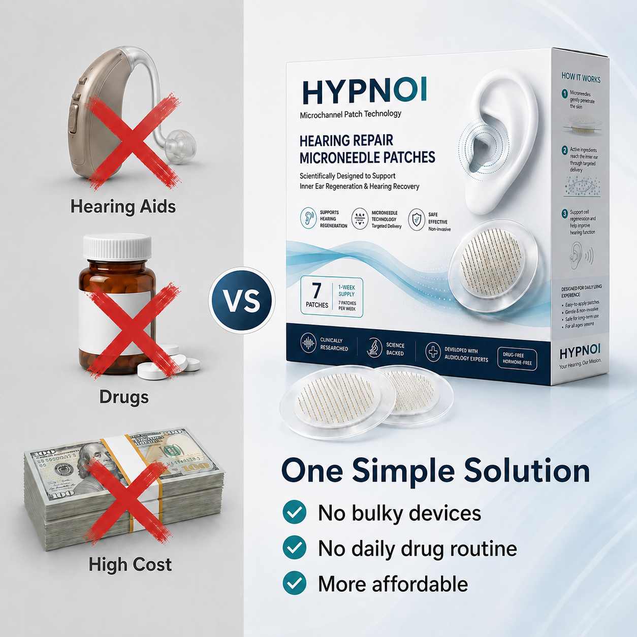 HEARING SUPPORT MICRONEEDLE PATCHES